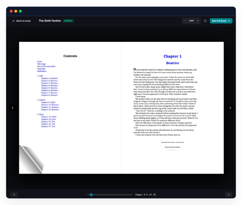 Person flipping through book pages representing interactive 3D flipbook samples